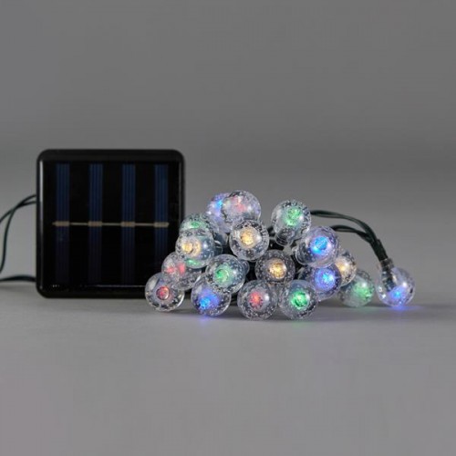 ΣΕΙΡΑ, 80 LED 5mm, ΑΚΡΥΛΙΚΕΣ ΜΠΑΛΕΣ 1.8cm, ΗΛΙΑΚΟ ΣΥΛΛΕΚΤΗ ΜΕ ΑΙΣΘΗΤΗΡΑ ΦΩΤΟΣ, 8 ΠΡΟΓΡΑΜΜΑΤΑ, ΠΡΑΣΙΝΟ PVC ΚΑΛΩΔΙΟ, ΧΡΩΜΑΤΙΣΤΟ LED ANA 10cm, ΠΡΟΕΚΤΑΣΗ ΠΑΡΟΧΗΣ 1m, IP44