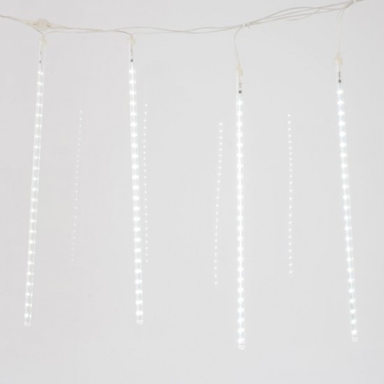 SNOWDROP, 240 LED, 5V ΜΕΤΑΣΧΗΜΑΤΙΣΤΗ, 4 ΕΠΕΚΤΑΣΕΙΣ ΕΩΣ 3 ΣΕΤ, ΔΙΑΦΑΝΟ PVC ΚΑΛΩΔΙΟ, 5 ΣΩΛΗΝΕΣ H50cm ΑΝΑ 1m ΜΕ ΛΕΥΚΟ LED, ΠΡΟΕΚΤΑΣΗ ΠΑΡΟΧΗΣ 5m, IP44