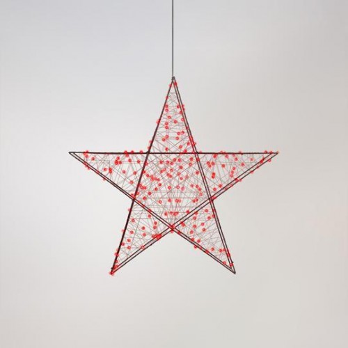 ΑΣΤΕΡΙ ΦΩΤΙΖΟΜΕΝΟ 78cm, 240 LED, 4,5V ΜΕΤΑΣΧΗΜΑΤΙΣΤΗ, TIMER, ΜΑΥΡΟΣ ΜΕΤΑΛΛΙΚΟΣ ΣΚΕΛΕΤΟΣ, ΜΑΥΡΟ ΧΑΛΚΙΝΟ ΚΑΛΩΔΙΟ, ΚΟΚΚΙΝΟ LED, ΠΡΟΕΚΤΑΣΗ ΠΑΡΟΧΗΣ 5m, IP44