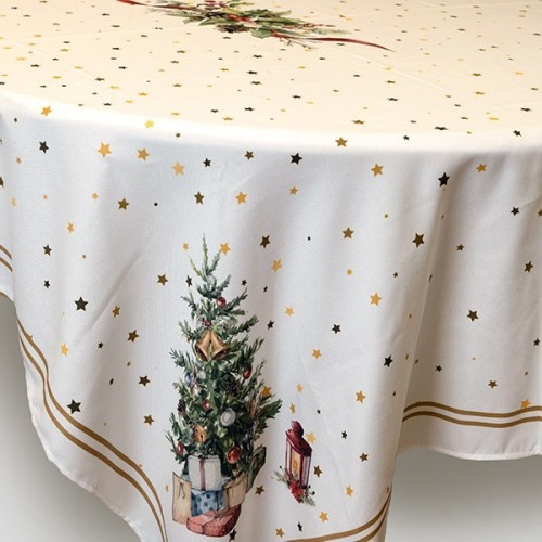 ΤΡΑΠΕΖΟΜΑΝΤΗΛΟ, ΛΕΥΚΟ ΜΕ ΧΡΙΣΤΟΥΓΕΝΝΙΑΤΙΚΟ ΔΕΝΤΡΟ, 140x180cm