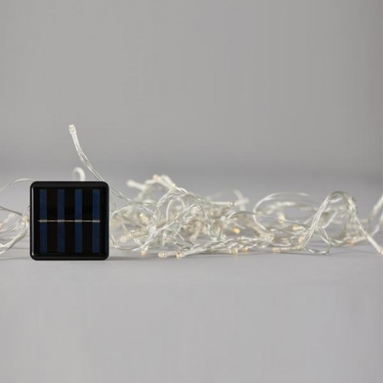 ΒΡΟΧΗ, 72 LED 5mm, ΗΛΙΑΚΟ ΣΥΛΛΕΚΤΗ ME ΑΙΣΘΗΤΗΡΑ ΦΩΤΟΣ, 8 ΠΡΟΓΡΑΜΜΑΤΑ, ΔΙΑΦΑΝΟ PVC ΚΑΛΩΔΙΟ, ΘΕΡΜΟ ΛΕΥΚΟ LED (H70 x W225cm), ΠΡΟΕΚΤΑΣΗ ΠΑΡΟΧΗΣ 1m, ΙΡ44