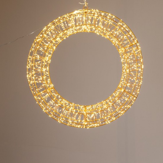 ΦΩΤΙΖΟΜΕΝΟ ΣΤΕΦΑΝΙ 60cm, 1400 MINI LED, 31V METAΣΧΗΜΑΤΙΣΤΗ, ΧΡΟΝΟΔΙΑΚΟΠΤΗ, ΜΠΡΟΝΖΕ ΧΑΛΚΙΝΟ ΚΑΛΩΔΙΟ, ΜΠΡΟΝΖΕ ΜΕΤΑΛΛΙΚΟΣ ΣΚΕΛΕΤΟΣ, ΘΕΡΜΟ ΛΕΥΚΟ LED, ΠΡΟΕΚΤΑΣΗ ΠΑΡΟΧΗΣ 5m, IP44