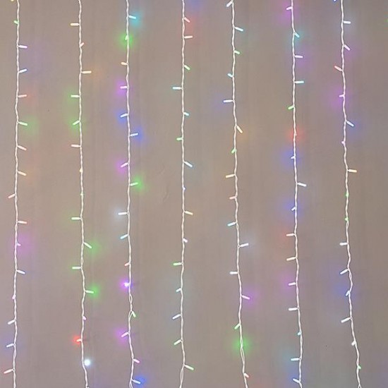 ΚΟΥΡΤΙΝΑ, 480 SYNCHRONOUS LED 5mm, 2 ΕΠΕΚΤΑΣΕΙΣ ΕΩΣ 2 ΣΕΤ, ΛΕΥΚΟ ΚΑΟΥΤΣΟΥΚ ΚΑΛΩΔΙΟ, SMART RGBW LED (H300 x W300cm, 16 ΣΕΙΡΕΣ x 30 LED), IP65 (ΧΩΡΙΣ ΚΑΛΩΔΙΟ ΠΑΡΟΧΗΣ, ΧΩΡΙΣ CONTROLLER)