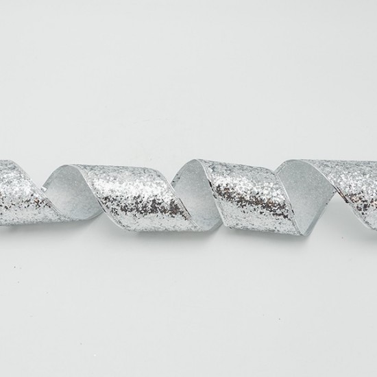 ΚΟΡΔΕΛΑ ME ΑΣΗΜΙ ΧΟΝΤΡΟΚΟΜΜΕΝΟ GLITTER, 6.30cm, 10M