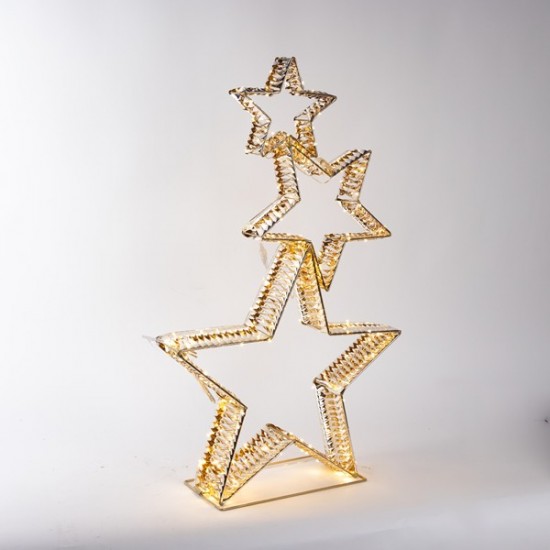 ΦΩΤΙΖΟΜΕΝΑ ΧΡΥΣΑ ΑΣΤΕΡΙΑ 180cm , 1200 MINI LED, 31V ΜΕΤΑΣΧΗΜΑΤΙΣΤΗ, ΧΡΟΝΟΔΙΑΚΟΠΤΗ, ΑΣΗΜΙ ΧΑΛΚΙΝΟ ΚΑΛΩΔΙΟ, ΧΡΥΣΟΣ ΜΕΤΑΛΛΙΚΟΣ ΣΚΕΛΕΤΟΣ, ΘΕΡΜΟ ΛΕΥΚΟ LED, ΠΡΟΕΚΤΑΣΗ ΠΑΡΟΧΗΣ 5m, IP44