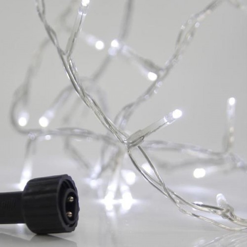 ΣΕΙΡΑ, 100 LED 3mm, 31V ΜΕΤΑΣΧΗΜΑΤΙΣΤΗ, 4 ΕΠΕΚΤΑΣΕΙΣ ΕΩΣ 3 ΣΕΤ, ΔΙΑΦΑΝΟ PVC ΚΑΛΩΔΙΟ, ΛΕΥΚΟ LED ΑΝΑ 5cm, ΠΡΟΕΚΤΑΣΗ ΠΑΡΟΧΗΣ 3m, ΙP44