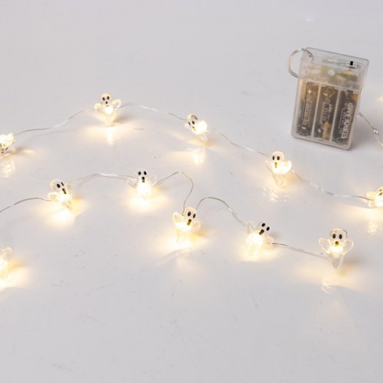 ΣΕΙΡΑ, 20 MINI LED, ΦΑΝΤΑΣΜΑΤΑΚΙΑ, ΜΠΑΤΑΡΙΑΣ 3xAA, ΧΡΟΝΟΔΙΑΚΟΠΤΗ, ΑΣΗΜΙ ΧΑΛΚΙΝΟ ΚΑΛΩΔΙΟ, ΘΕΡΜΟ ΛΕΥΚΟ LED ΑΝΑ 10cm, ΠΡΟΕΚΤΑΣΗ ΠΑΡΟΧΗΣ 30cm, IP20