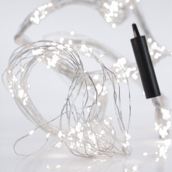 ΧΤΑΠΟΔΙ, 400 MINI LED, ΜΕΤΑΣΧΗΜΑΤΙΣΤΗ, ΑΣΗΜΙ ΧΑΛΚINO KAΛΩΔΙΟ, ΛΕΥΚΟ LED ANA 10cm (16 ΣΕΙΡΕΣ x 25 LED), ΠΡΟΕΚΤΑΣΗ ΠΑΡΟΧΗΣ 5m, ΙΡ44