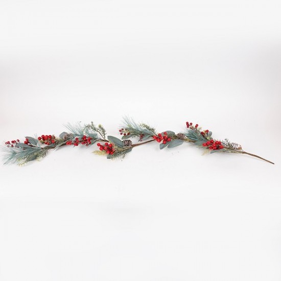 ΓΙΡΛΑΝΤΑ ΜΕ ΛΕΥΚΑ ΠΕΡΛΕ BERRIES, 130cm