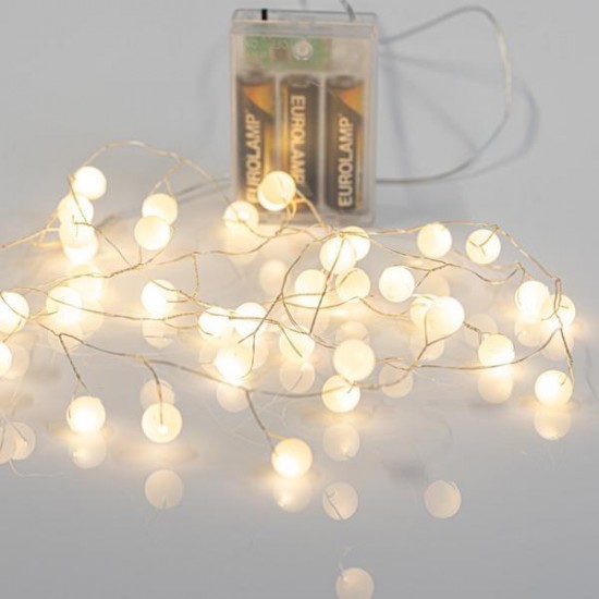 ΣΕΙΡΑ, 40 MINI LED, ΠΛΑΣΤΙΚΕΣ ΜΠΑΛΙΤΣΕΣ, ΜΠΑΤΑΡΙΑΣ 3xAA, ΧΡΟΝΟΔΙΑΚΟΠΤΗ, ΘΕΡΜΟ ΛΕΥΚΟ LED ΑΝΑ 3.5cm, ΠΡΟΕΚΤΑΣΗ ΠΑΡΟΧΗΣ 50cm, IP20