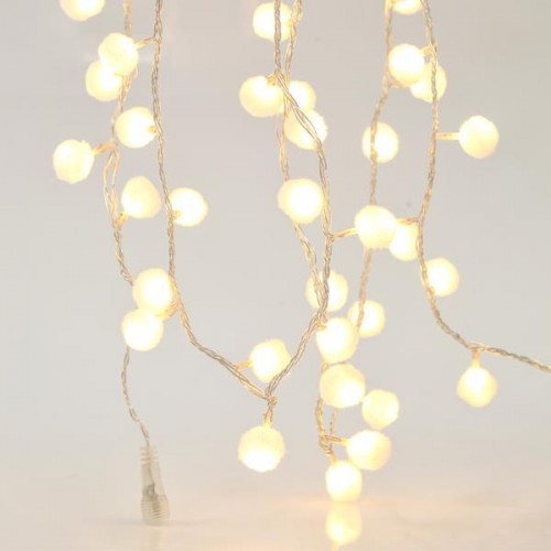 ΣΕΙΡΑ, 100 LED 3mm, ΛΕΥΚΕΣ ΥΦΑΣΜΑΤΙΝΕΣ ΜΠΑΛΕΣ Φ2cm, 31V ΜΕΤΑΣΧΗΜΑΤΙΣΤΗ, 4 ΕΠΕΚΤΑΣΕΙΣ ΕΩΣ 3 ΣΕΤ, ΔΙΑΦΑΝΟ PVC ΚΑΛΩΔΙΟ, ΘΕΡΜΟ ΛΕΥΚΟ LED ΑΝΑ 5cm, ΠΡΟΕΚΤΑΣΗ ΠΑΡΟΧΗΣ 3m, IP44