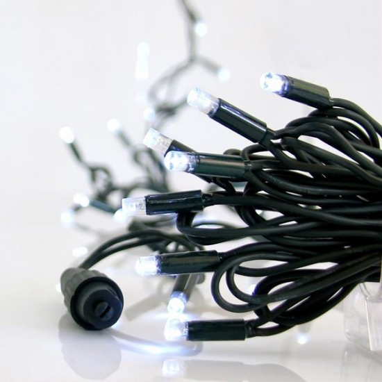 ΣΕΙΡΑ, 100 LED 5mm ΜΕ ΚΑΛΥΜΜΑ, 230V, 3 ΕΠΕΚΤΑΣΕΙΣ ΕΩΣ 9 ΣΕΤ, ΠΡΑΣΙΝΟ ΚΑΟΥΤΣΟΥΚ ΚΑΛΩΔΙΟ, ΛΕΥΚΟ LED ANA 10cm, ΠΡΟΕΚΤΑΣΗ ΠΑΡΟΧΗΣ 1.5cm, ΙΡ65