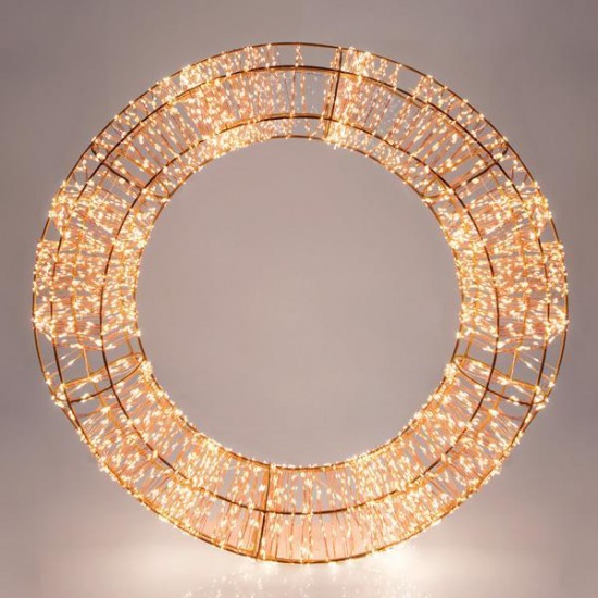 ΣΤΕΦΑΝΙ ΦΩΤΙΖΟΜΕΝΟ, 2880  ΘΕΡΜΑ LED, ΜΕ ΜΕΤΑΣΧΗΜΑΤΙΣΤΗ, ΧΑΛΚΟΥ, 50cm