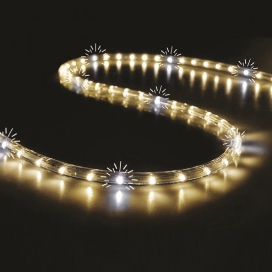 ΦΩΤ/ΝΑ LED, ΜΟΝ/ΛΗ, ΘΕΡΜΗ ΛΕΥΚΗ, 50m, ΜΕ 30 LED ΑΝΑ ΜΕΤΡΟ ΚΑΙ 6 ΛΕΥΚΑ FLASH LED, ΜΕ ΑΝΤΙΗΛΙΑΚΗ ΠΡΟΣΤΑΣΙΑ, ΚΟΠΗ ΑΝΑ ΜΕΤΡΟ, IP65