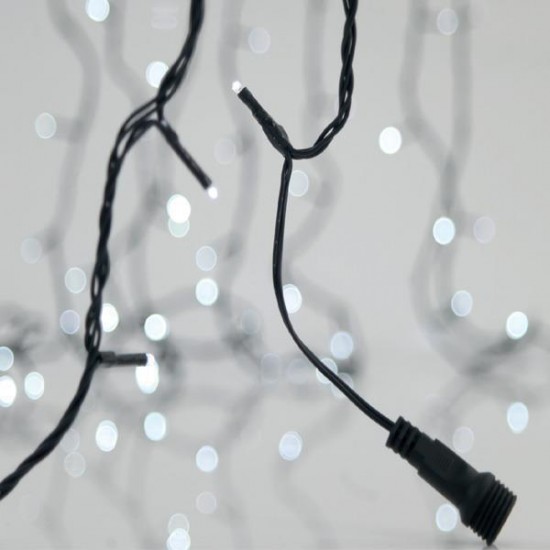 ΣΕΙΡΑ, 300 LED 3mm, 31V ΜΕΤΑΣΧΗΜΑΤΙΣΤΗ, 4 ΕΠΕΚΤΑΣΕΙΣ ΕΩΣ 3 ΣΕΤ,  ΠΡΑΣΙΝΟ PVC ΚΑΛΩΔΙΟ, ΛΕΥΚΟ LED ΑΝΑ 5cm, ΠΡΟΕΚΤΑΣΗ ΠΑΡΟΧΗΣ 3m, ΙΡ44