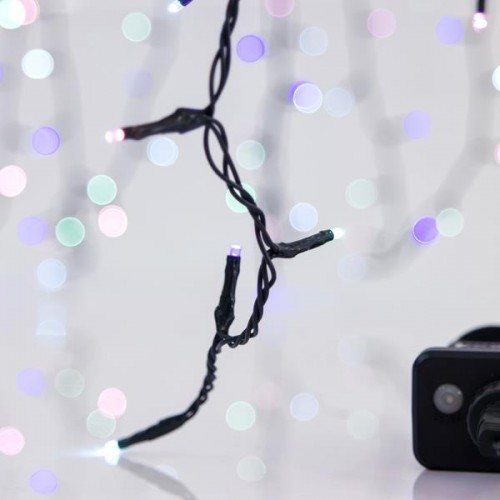 ΣΕΙΡΑ, 100 LED 3mm, 31V ΜΕΤΑΣΧΗΜΑΤΙΣΤΗ, 8 ΠΡΟΓΡΑΜΜΑΤΑ & ΜΝΗΜΗ, ΠΡΑΣΙΝΟ PVC ΚΑΛΩΔΙΟ, OPAL ΧΡΩΜΑΤΙΣΤΟ LED ΑΝΑ 5cm, ΠΡΟΕΚΤΑΣΗ ΠΑΡΟΧΗΣ 3m, ΙΡ44