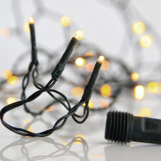 ΣΕΙΡΑ, 300 LED 3mm, 31V ΜΕΤΑΣΧΗΜΑΤΙΣΤΗ, 4 ΕΠΕΚΤΑΣΕΙΣ ΕΩΣ 3 ΣΕΤ, ΠΡΑΣΙΝΟ PVC ΚΑΛΩΔΙΟ, ΘΕΡΜΟ ΛΕΥΚΟ LED ΑΝΑ 5cm, ΠΡΟΕΚΤΑΣΗ ΠΑΡΟΧΗΣ 3m, ΙΡ44