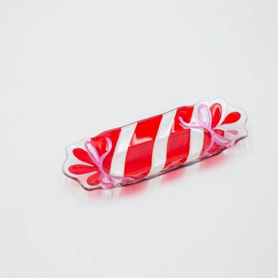 ΠΙΑΤΕΛΑ CANDY ΟΡΘΟΓΩΝΙΑ, ΑΣΗΜΙ ΚΟΚΚΙΝΟ, ΓΥΑΛΙΝΗ ΔΙΑΚΟΣΜΗΤΙΚΗ, 8.5x23cm