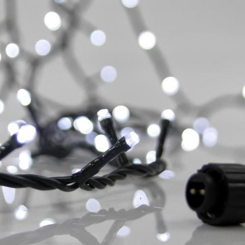 ΣΕΙΡΑ, 100 LED 3mm, 31V ΜΕΤΑΣΧΗΜΑΤΙΣΤΗ, 4 ΕΠΕΚΤΑΣΕΙΣ ΕΩΣ 3 ΣΕΤ, ΠΡΑΣΙΝΟ PVC ΚΑΛΩΔΙΟ, ΛΕΥΚΟ LED ΑNA 5cm, ΠΡΟΕΚΤΑΣΗ ΠΑΡΟΧΗΣ 3m, ΙΡ44