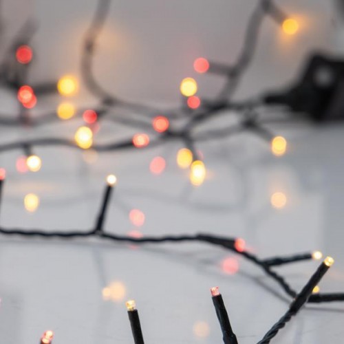 ΣΕΙΡΑ, 240 LED 3mm, 31V ΜΕΤΑΣΧΗΜΑΤΙΣΤΗ, 8 ΠΡΟΓΡΑΜΜΑΤΑ & ΜΝΗΜΗ, ΠΡΑΣΙΝΟ PVC ΚΑΛΩΔΙΟ, ΚΟΚΚΙΝΟ & ΘΕΡΜΟ ΛΕΥΚΟ LED (ΕΝΑΛΛΑΞ) ΑΝΑ 5cm, ΠΡΟΕΚΤΑΣΗ ΠΑΡΟΧΗΣ 3m, IP44
