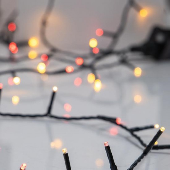 ΣΕΙΡΑ, 240 LED 3mm, 31V ΜΕΤΑΣΧΗΜΑΤΙΣΤΗ, 8 ΠΡΟΓΡΑΜΜΑΤΑ & ΜΝΗΜΗ, ΠΡΑΣΙΝΟ PVC ΚΑΛΩΔΙΟ, ΚΟΚΚΙΝΟ & ΘΕΡΜΟ ΛΕΥΚΟ LED (ΕΝΑΛΛΑΞ) ΑΝΑ 5cm, ΠΡΟΕΚΤΑΣΗ ΠΑΡΟΧΗΣ 3m, IP44