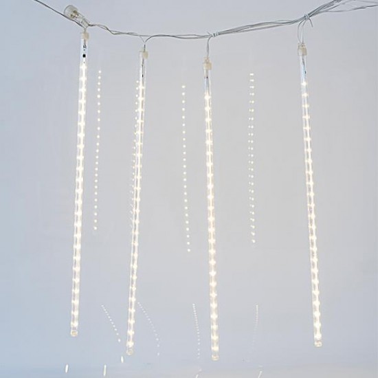 SNOWDROP, 240 LED, ΜΕΤΑΣΧΗΜΑΤΙΣΤΗ, 4 ΕΠΕΚΤΑΣΕΙΣ ΕΩΣ 3 ΣΕΤ, ΔΙΑΦΑΝΟ PVC ΚΑΛΩΔΙΟ, 5 ΣΩΛΗΝΕΣ 50cm ΜΕ ΘΕΡΜΟ ΛΕΥΚΟ LED, ΠΡΟΕΚΤΑΣΗ ΠΑΡΟΧΗΣ 5m, IP44