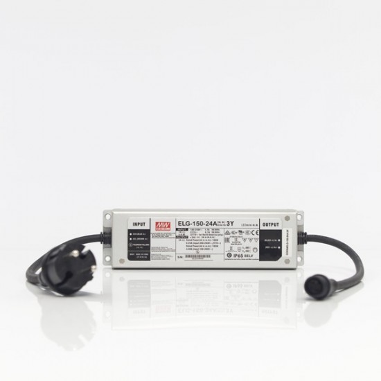 24V ΜΕΤΑΣΧΗΜΑΤΙΣΤΗ, 150W, ΠΡΑΣΙΝΟ ΚΑΟΥΤΣΟΥΚ ΚΑΛΩΔΙΟ, ΚΑΛΩΔΙΟ ΠΑΡΟΧΗΣ 3m, IP44