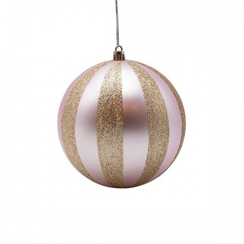ΠΛΑΣΤΙΚΗ ΜΠΑΛΑ, ΡΟΖ ΜΕ ΣΑΜΠΑΝΙ GLITTER, ΣΕΤ 2ΤΜΧ, 12cm