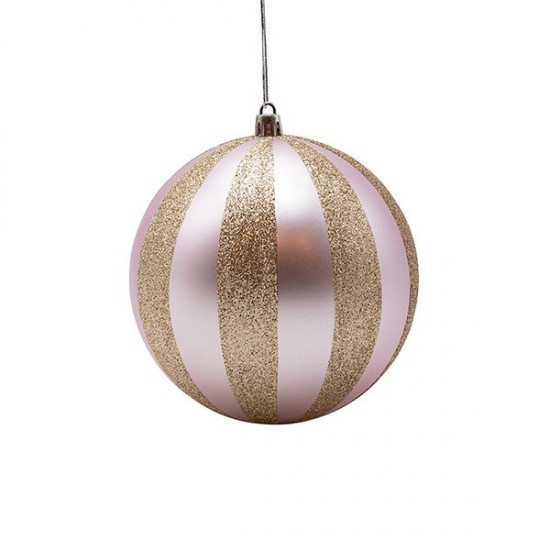 ΠΛΑΣΤΙΚΗ ΜΠΑΛΑ, ΡΟΖ ΜΕ ΣΑΜΠΑΝΙ GLITTER, ΣΕΤ 2ΤΜΧ, 12cm