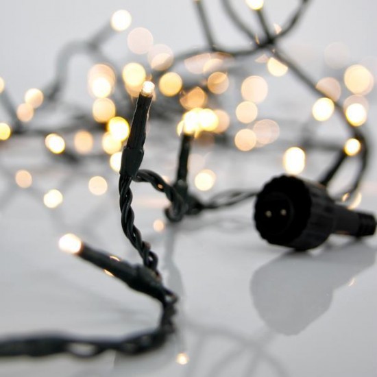 ΣΕΙΡΑ PRO, 300 LED 3mm, 31V & 9W ΜΕΤΑΣΧΗΜΑΤΙΣΤΗ, 4 ΕΠΕΚΤΑΣΕΙΣ ΜΕΧΡΙ 3 ΣΕΤ, ΠΡΑΣΙΝΟ PVC ΚΑΛΩΔΙΟ, ΘΕΡΜΟ ΛΕΥΚΟ LED ANA 5cm, ΠΡΟΕΚΤΑΣΗ ΠΑΡΟΧΗΣ 3m, IP44