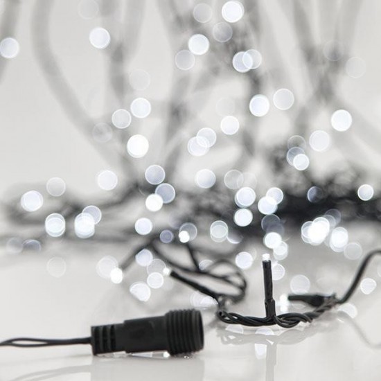 ΣΕΙΡΑ, 180 LED 3mm, 2 ΕΠΕΚΤΑΣΕΙΣ ΕΩΣ 6 ΣΕΤ, ΠΡΑΣΙΝΟ PVC ΚΑΛΩΔΙΟ, ΛΕΥΚΟ LED ANA 7.5cm, ΙΡ44 (ΧΩΡΙΣ ΜΕΤΑΣΧΗΜΑΤΙΣΤΗ, XΩΡΙΣ ΠΡΟΕΚΤΑΣΗ ΠΑΡΟΧΗΣ)