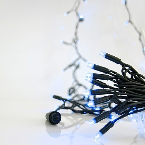 ΣΕΙΡΑ, 100 LED 5mm ΜΕ ΚΑΛΥΜΜΑ, 230V, 3 ΕΠΕΚΤΑΣΕΙΣ ΕΩΣ 9 ΣΕΤ, ΠΡΑΣΙΝΟ ΚΑΟΥΤΣΟΥΚ ΚΑΛΩΔΙΟ, ΜΠΛΕ LED ANA 10cm, ΠΡΟΕΚΤΑΣΗ ΠΑΡΟΧΗΣ 1.5m, ΙΡ65