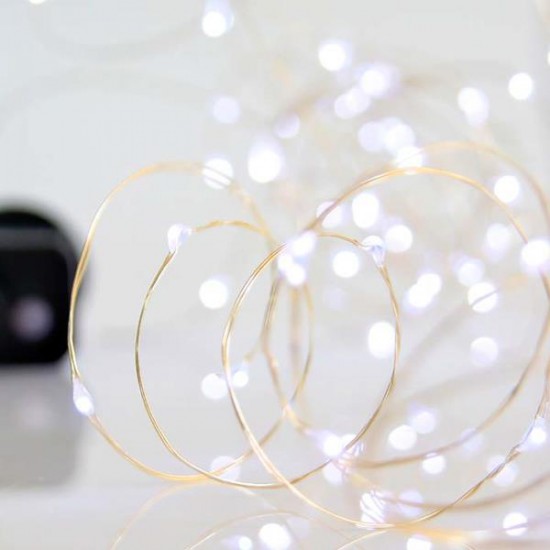 ΣΕΙΡΑ, 100 MINI LED, ΜΕΤΑΣΧΗΜΑΤΙΣΤΗ, 8 ΠΡΟΓΡΑΜΜΑΤΑ & ΜΝΗΜΗ, ΑΣΗΜΙ ΧΑΛΚΙΝΟ ΚΑΛΩΔΙΟ, ΛΕΥΚΟ LED ANA 10cm, ΠΡΟΕΚΤΑΣΗ ΠΑΡΟΧΗΣ 5m, ΙΡ44