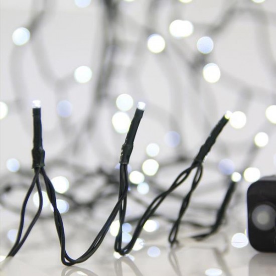 ΣΕΙΡΑ, 1500 LED 3mm, 31V ΜΕΤΑΣΧΗΜΑΤΙΣΤΗ, 8 ΠΡΟΓΡΑΜΜΑΤΑ & ΜΝΗΜΗ, ΠΡΑΣΙΝΟ PVC ΚΑΛΩΔΙΟ, ΛΕΥΚΟ LED ΑΝΑ 5cm, ΠΡΟΕΚΤΑΣΗ ΠΑΡΟΧΗΣ 3m, ΙΡ44