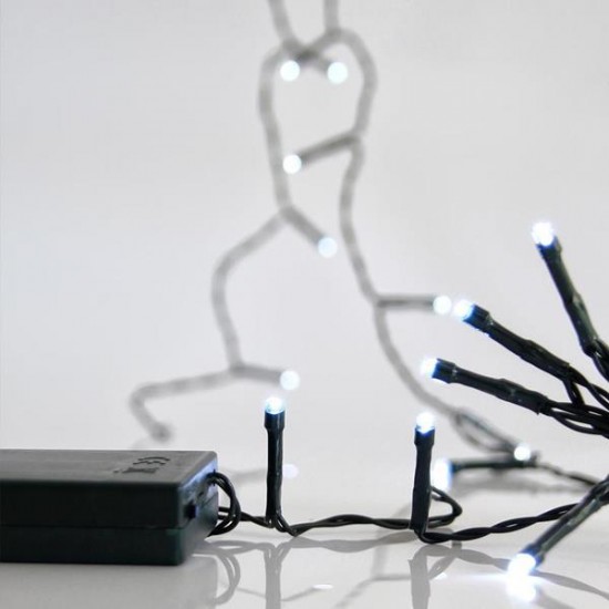 ΣΕΙΡΑ, 20 LED 5mm, ΜΠΑΤΑΡΙΑΣ 3xAA, ΠΡΑΣΙΝΟ PVC ΚΑΛΩΔΙΟ, ΛΕΥΚΟ LED ΑΝΑ 10cm, ΠΡΟΕΚΤΑΣΗ ΠΑΡΟΧΗΣ 50cm, IP20