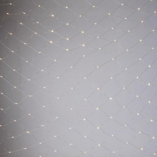 ΔΙΧΤΥ, 1560 MINI MILKY LED, 27V ΜΕΤΑΣΧΗΜΑΤΙΣΤΗ, ΣΤΑΘΕΡΟ, ΔΙΑΦΑΝΟ ΠΛΑΚΕ ΧΑΛΚΙΝΟ ΚΑΛΩΔΙΟ, ΘΕΡΜΟ ΛΕΥΚΟ LED (H350 x W400cm), ΠΡΟΕΚΤΑΣΗ ΠΑΡΟΧΗΣ 5m, IP44