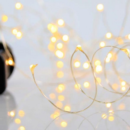 ΣΕΙΡΑ, 100 ΜΙΝΙ LED, ΜΕΤΑΣΧΗΜΑΤΙΣΤΗ, 8 ΠΡΟΓΡΑΜΜΑΤΑ & ΜΝΗΜΗ, ΜΠΡΟΝΖΕ ΧΑΛΚΙΝΟ ΚΑΛΩΔΙΟ, ΘΕΡΜΟ ΛΕΥΚΟ LED ANA 10cm, ΠΡΟΕΚΤΑΣΗ ΠΑΡΟΧΗΣ 5m, ΙΡ44