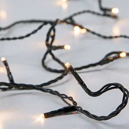 ΣΕΙΡΑ, 50 LED 5mm, ΜΠΑΤΑΡΙΑΣ 3xAA, ΠΡΑΣΙΝΟ PVC ΚΑΛΩΔΙΟ, ΘΕΡΜΟ ΛΕΥΚΟ LED ΑΝΑ 10cm, ΠΡΟΕΚΤΑΣΗ ΠΑΡΟΧΗΣ 50cm, IP20