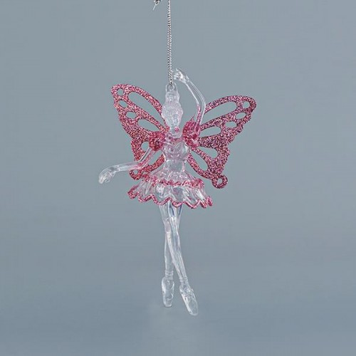 ΝΕΡΑΙΔΑ ΑΚΡΥΛΙΚΗ, ΜΕ ΡΟΖ ΦΤΕΡΑ, ΜΕ GLITTER, 9,7x15,7cm