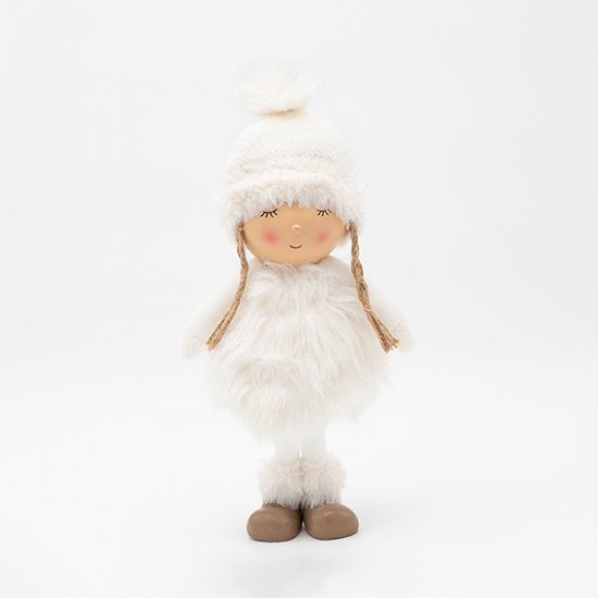 ΚΟΡΙΤΣΑΚΙ POM POM ΜΕ ΛΕΥΚΑ ΡΟΥΧΑ, 34cm