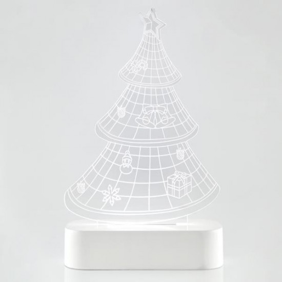 ΔΕΝΤΡΟ PLEXI GLASS, ΦΩΤΙΖΟΜΕΝΟ, 5 LED, ΜΠΑΤΑΡΙΑΣ, 13x5,5x22,5cm