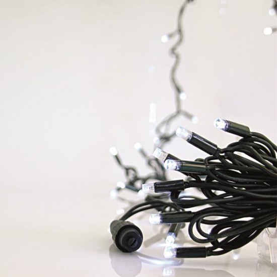 ΣΕΙΡΑ, 100 LED 5mm ΜΕ ΚΑΛΥΜΜΑ, 230V, 3 ΕΠΕΚΤΑΣΕΙΣ ΕΩΣ 9 ΣΕΤ, ΠΡΑΣΙΝΟ ΚΑΟΥΤΣΟΥΚ ΚΑΛΩΔΙΟ, 90 ΛΕΥΚΟ LED + 10 ΛΕΥΚΟ FLASH LED ANA 10cm, ΠΡΟΕΚΤΑΣΗ ΠΑΡΟΧΗΣ 1,5m, ΙΡ65