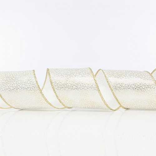 ΚΟΡΔΕΛΑ ΛΕΥΚΗ, ΜΕ ΧΡΥΣΑ ΣΧΕΔΙΑ, 6,35cm, 10Y
