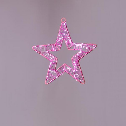 ΑΣΤΕΡΙ ΦΩΤΙΖΟΜΕΝΟ 23cm, 80 ΜΙΝΙ LED, 4,5V ΜΕΤΑΣΧΗΜΑΤΙΣΤΗ, ΡΟΖ ΜΕΤΑΛΛΙΚΟΣ ΣΚΕΛΕΤΟΣ, ΡΟΖ ΧΑΛΚΙΝΟ ΚΑΛΩΔΙΟ, ΡΟΖ ΜΙΝΙ LED, ΠΡΟΕΚΤΑΣΗ ΠΑΡΟΧΗΣ 5m, IP44