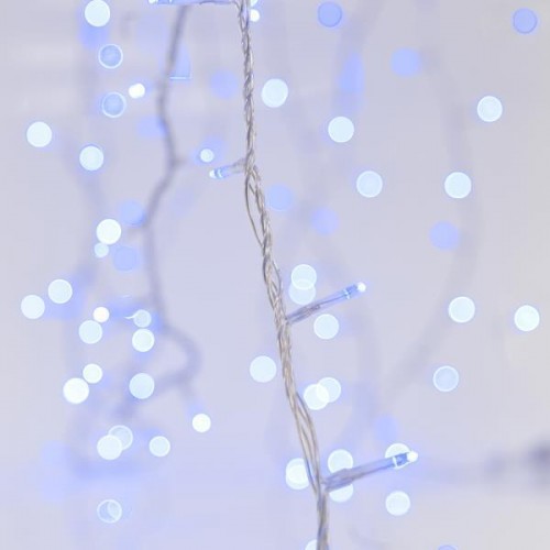 ΣΕΙΡΑ, 100 LED 3mm, 31V ΜΕΤΑΣΧΗΜΑΤΙΣΤΗ, 4 ΕΠΕΚΤΑΣΕΙΣ ΕΩΣ 3 ΣΕΤ, ΔΙΑΦΑΝΟ PVC ΚΑΛΩΔΙΟ, ΜΠΛΕ LED ΑΝΑ 5cm, ΠΡΟΕΚΤΑΣΗ ΠΑΡΟΧΗΣ 3m, ΙP44