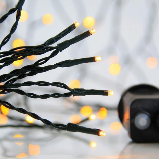 ΣΕΙΡΑ, 300 LED 3mm, 31V ΜΕΤΑΣΧΗΜΑΤΙΣΤΗ, 8 ΠΡΟΓΡΑΜΜΑΤΑ & ΜΝΗΜΗ, ΠΡΑΣΙΝΟ PVC ΚΑΛΩΔΙΟ, ΘΕΡΜΟ ΛΕΥΚΟ LED ΑΝΑ 5cm, ΠΡΟΕΚΤΑΣΗ ΠΑΡΟΧΗΣ 3m, ΙΡ44