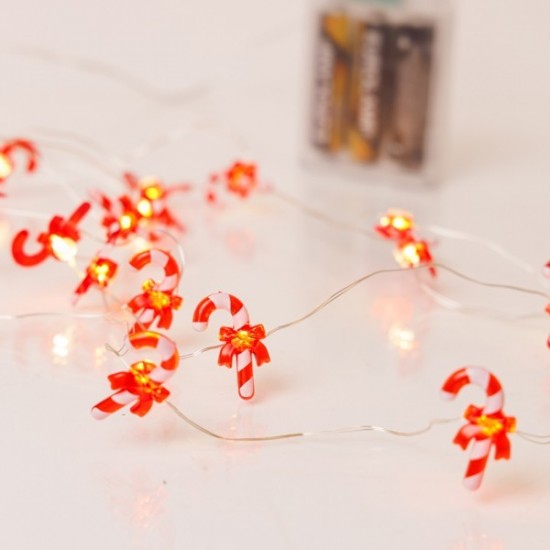 ΣΕΙΡΑ, 20 MINI LED, ΖΑΧΑΡΩΤΟ ΜΕ KOKKINO ΦΙΟΓΚΟ, ΜΠΑΤΑΡΙΑΣ 3xAA, ΧΡΟΝΟΔΙΑΚΟΠΤΗ, ΑΣΗΜΙ ΧΑΛΚΙΝΟ ΚΑΛΩΔΙΟ, ΘΕΡΜΟ ΛΕΥΚΟ LED ΑΝΑ 10cm, ΠΡΟΕΚΤΑΣΗ ΠΑΡΟΧΗΣ 30cm, IP20