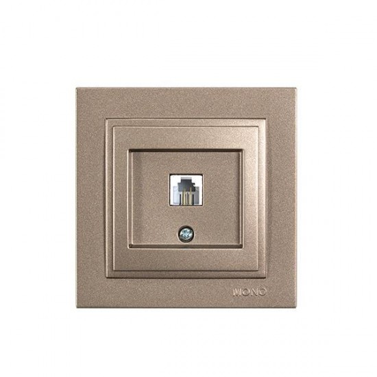 Πρίζα Τηλεφώνου Mονή RJ 11 Light Fume
