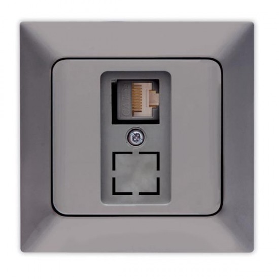 Πρίζα Data Mονή Cat 6 RJ 45 Γραφίτης
