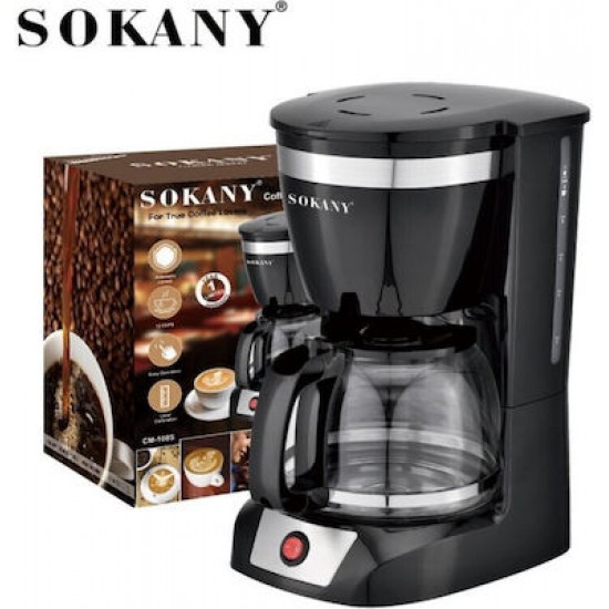 Sokany Καφετιέρα Φίλτρου CM-108S 950W Black